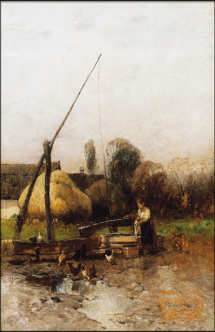 Kislány a gémeskútnál